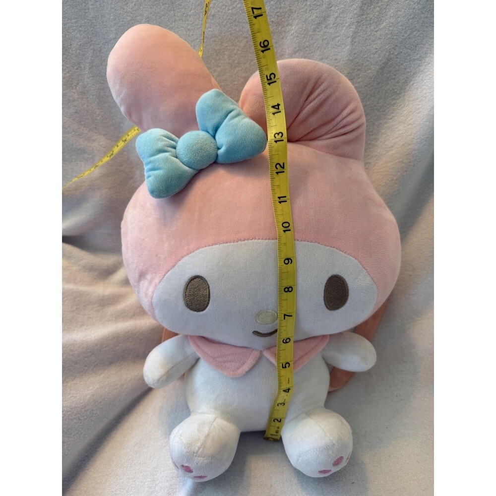 Sanrio My Melody Backpack Girls Small Pink Plush Velour Bow Adjustable Straps - Picture 9 of 9